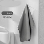 30*40 cm Grey Coral Fleece & Suede Microfiber Cloth Double-Sided Car Wash Towel  , 5X Water Absorption, Scratch-Free & Lint-Free, 360° Stitched Edge for Car Detailing, Glass, Home Cleaning - Multi-Purpose Auto Care Cloth