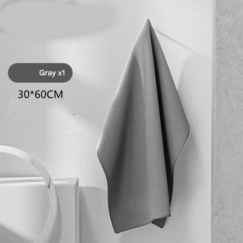 30*60 cm Grey Coral Fleece & Suede Microfiber Cloth Double-Sided Car Wash Towel  , 5X Water Absorption, Scratch-Free & Lint-Free, 360° Stitched Edge for Car Detailing, Glass, Home Cleaning - Multi-Purpose Auto Care Cloth