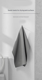 3-piece Grey Coral Fleece & Suede Microfiber Cloth Double-Sided Car Wash Towel  , 5X Water Absorption, Scratch-Free & Lint-Free, 360° Stitched Edge for Car Detailing, Glass, Home Cleaning - Multi-Purpose Auto Care Cloth