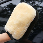 4-piece Beige Microfiber Car Wash Mitt - Double Sided Imitation Sheepskin Wash Glove, Scratch Free Paint Safe Cleaning Tool for Car Detailing, Waxing, Polishing - 23x15cm Large Palm Design
