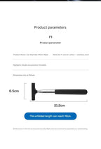 Black Telescopic Car Mirror Wiper - ABS & Stainless Steel - 98cm Extendable, Defog & Rain Removal, Compact Car Cleaning Tool, Universal Fit, Travel Friendly