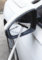 Black Telescopic Car Mirror Wiper - ABS & Stainless Steel - 98cm Extendable, Defog & Rain Removal, Compact Car Cleaning Tool, Universal Fit, Travel Friendly