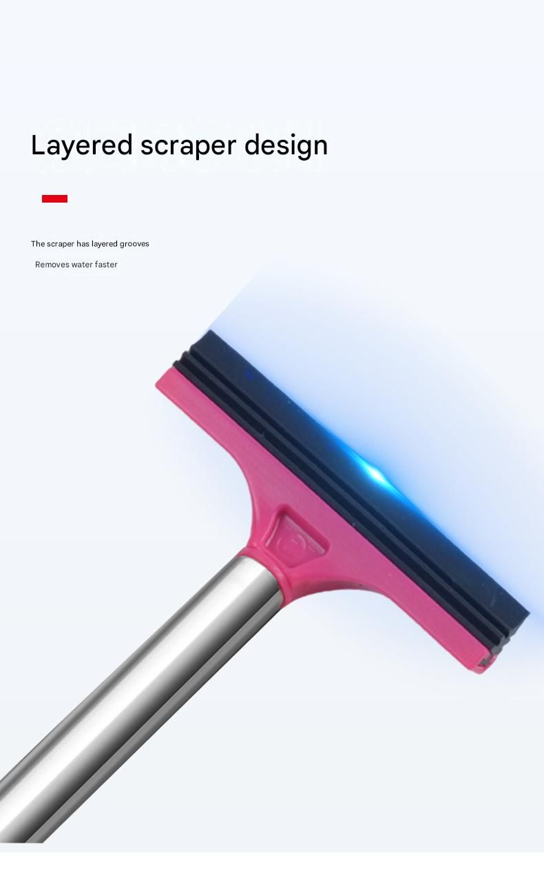 Pink Telescopic Car Mirror Wiper - ABS & Stainless Steel - 98cm Extendable, Defog & Rain Removal, Compact Car Cleaning Tool, Universal Fit, Travel Friendly