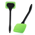 3-Piece Green Car Windshield Cleaning Brush Set Microfiber Defogging Wiper Tool Window Glass Cleaner