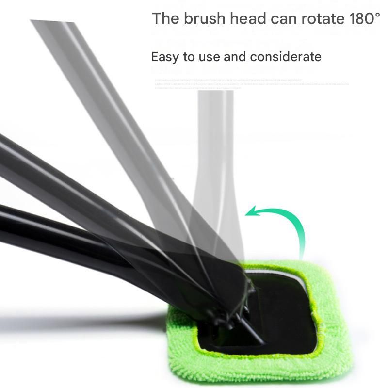 3-Piece Grey Car Windshield Cleaning Brush Set Microfiber Defogging Wiper Tool Window Glass Cleaner
