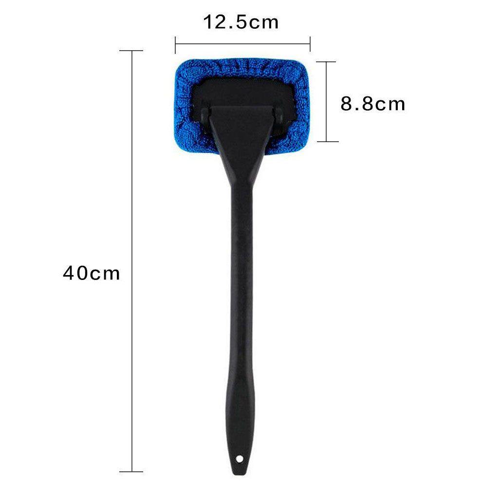 3-Piece Grey Car Windshield Cleaning Brush Set Microfiber Defogging Wiper Tool Window Glass Cleaner
