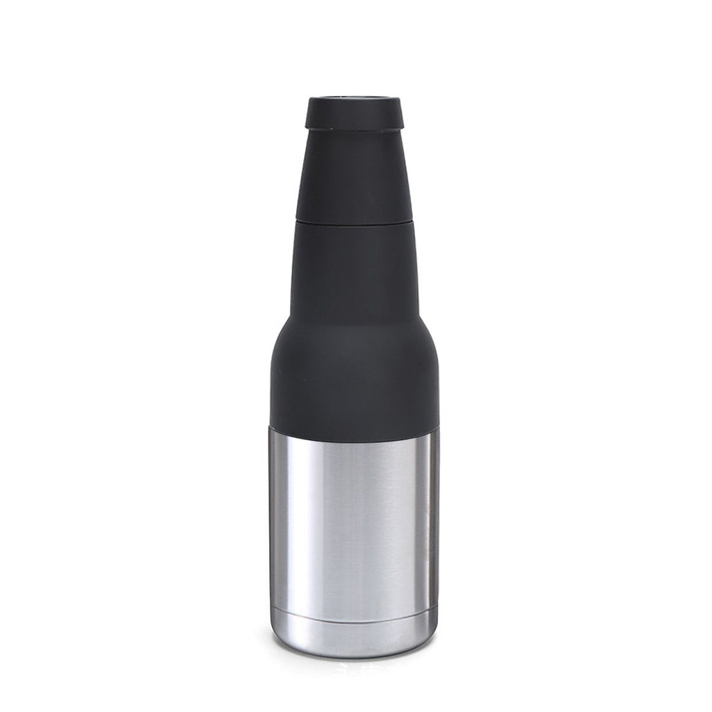 3-in-1 Beer Bottle Insulated Tumbler and Can Cooler with Bottle Opener – Double Wall Stainless Steel Soda Can Insulator & Holder for Car Outdoor Beverage Storage, 12oz Silver