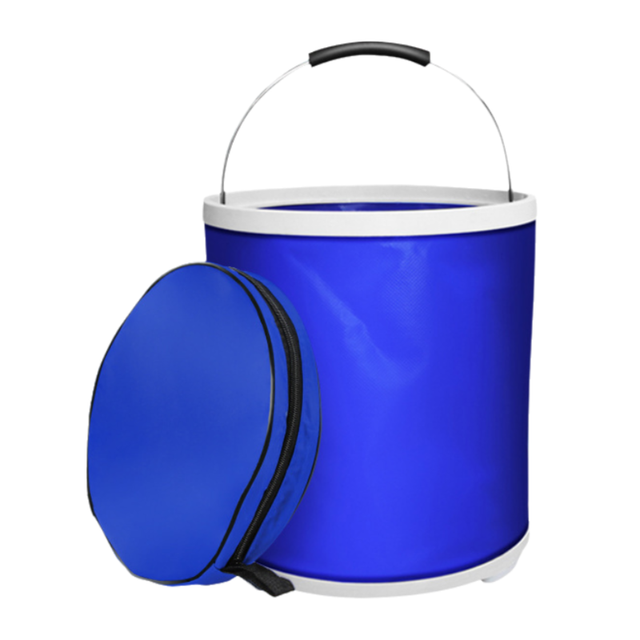 9L Foldable Oxford Fabric Car Wash Bucket with EVA Waterproof Lining & Zipper Carry Bag - Self Standing Structure, Portable Water Container for Car Cleaning and Outdoor Travel