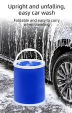 9L Foldable Oxford Fabric Car Wash Bucket with EVA Waterproof Lining & Zipper Carry Bag - Self Standing Structure, Portable Water Container for Car Cleaning and Outdoor Travel
