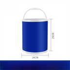 13L Foldable Oxford Fabric Car Wash Bucket with EVA Waterproof Lining & Zipper Carry Bag - Self Standing Structure, Portable Water Container for Car Cleaning and Outdoor Travel