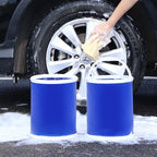 20L Foldable Oxford Fabric Car Wash Bucket with EVA Waterproof Lining & Zipper Carry Bag - Self Standing Structure, Portable Water Container for Car Cleaning and Outdoor Travel