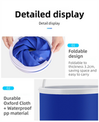 Blue Microfiber Car Cleaning Towel (60 x 160 CM) and 20L Foldable Self Standing Water Bucket (Include Zipper Bag) Combo Set - Super Absorbent and Scratch Free for Car Detailing Drying and Home Cleaning