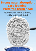 Professional Telescopic(55-120cm) Car Microfiber Wash Mop - 90° Rotating Detachable Brush Head, 15° Ergonomic Curved Rod & Handle - Durable Aluminum Alloy Chenille Brush for Car, Home and Window Cleaning