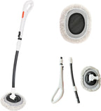 Professional Telescopic(55-120cm) Car Microfiber Wash Mop with 2 Brush Cover - 90° Rotating Detachable Brush Head, 15° Ergonomic Curved Rod & Handle - Durable Aluminum Alloy Chenille Brush for Car, Home and Window Cleaning