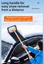 Orange 21° Curved Car Wash Mop and Snow Scraper with 180° Rotating Detachable Pole & 2 x Extra Large Microfiber Brush Cover – 2 Section Telescopic (58–101.5 CM) Aluminum Alloy Cleaning Brush for Vehicle and Home Care