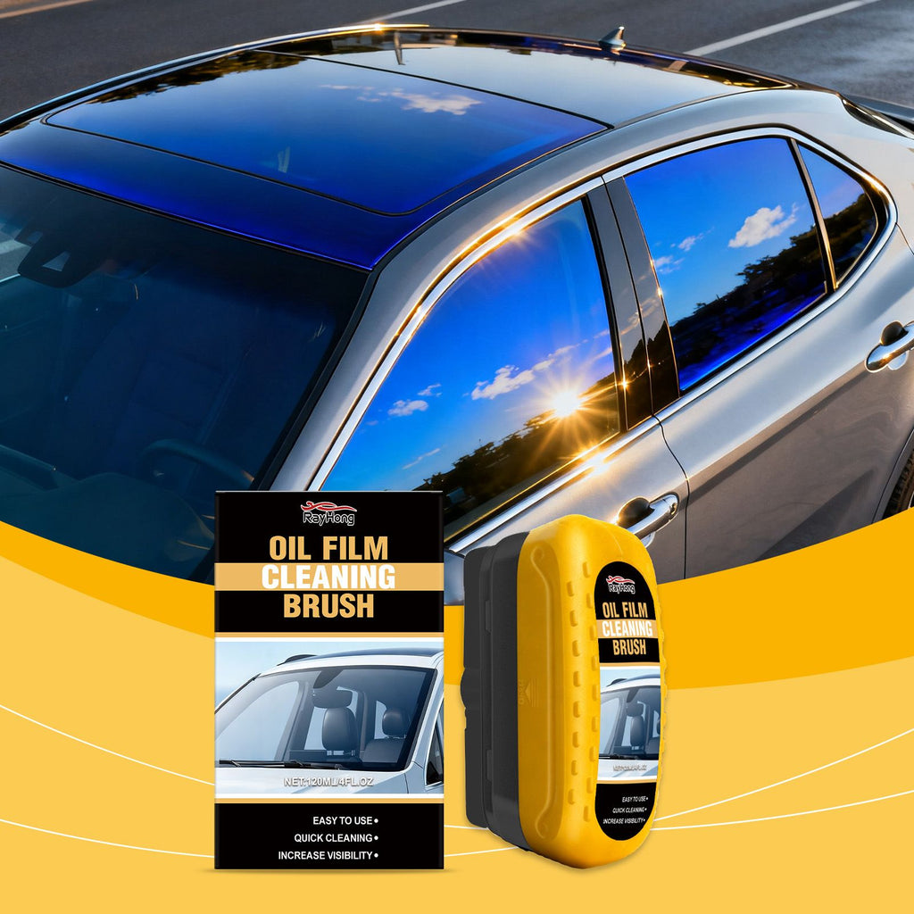120ML Car Windshield Glass Oil Film Remover Cleansing Brush – Automative Window Degreaser and Cleaner Applicator for Rain Marks, Water Spots and Driving Visibility Restoration