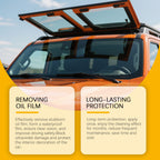 120ML Car Windshield Glass Oil Film Remover Cleansing Brush – Automative Window Degreaser and Cleaner Applicator for Rain Marks, Water Spots and Driving Visibility Restoration