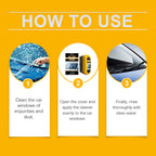 120ML Car Windshield Glass Oil Film Remover Cleansing Brush – Automative Window Degreaser and Cleaner Applicator for Rain Marks, Water Spots and Driving Visibility Restoration