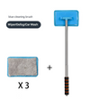 Blue Telescopic Car Windshield Cleaning Brush with 3 Replacement Microfiber- Aluminium Alloy Extendable Handle, 180° Rotatable Microfibre Head, Anti-Fog & Streak-Free Glass Wiper for Car & Home Use, Soft Grip Foam Handle