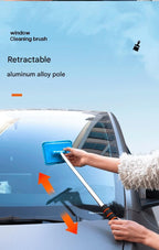 Green Telescopic Car Windshield Cleaning Brush with 3 Replacement Microfiber- Aluminium Alloy Extendable Handle, 180° Rotatable Microfibre Head, Anti-Fog & Streak-Free Glass Wiper for Car & Home Use, Soft Grip Foam Handle
