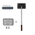 Black Telescopic Car Windshield Cleaning Brush with 3 Replacement Microfiber- Aluminium Alloy Extendable Handle, 180° Rotatable Microfibre Head, Anti-Fog & Streak-Free Glass Wiper for Car & Home Use, Soft Grip Foam Handle