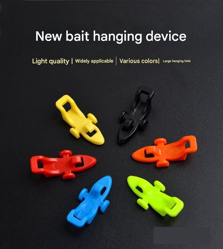 4-piece Fishing Rod Hook Keeper Set - Car Shaped Lure Holder, ABS Plastic Bait Clip with Rubber Rings, Portable Tackle Accessory for Surf Fishing and Lure Fishing