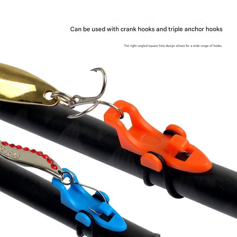 4-piece Fishing Rod Hook Keeper Set - Car Shaped Lure Holder, ABS Plastic Bait Clip with Rubber Rings, Portable Tackle Accessory for Surf Fishing and Lure Fishing