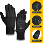 2 Pairs Black M size Winter Cycling Gloves Set - Windproof Thermal Touchscreen Sports Gloves with Water Resistant Design for Cycling, Running, Skiing and Outdoor Activities
