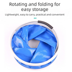 Blue 9L Collapsible Car Wash Bucket - Oxford Fabric Portable Folding Pail with Handle for Camping, Fishing, and Vehicle Cleaning