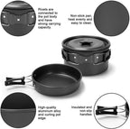 11PCS Orange Camping Cookware Set – Lightweight Aluminium Camping Pots, Frying Pan, Kettle & Stainless Steel Cutlery, Portable Non-Stick Outdoor Cooking Set for 2-3 Person Camping, Hiking, Backpacking & Picnic