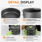 Orange Camping Cookware Set for 2–3 People – Portable Outdoor Cooking Pot, Frying Pan & 1.1L Kettle Kit with Stainless Steel Plates, Cups & Cutlery, Lightweight Non-Stick Camping Cook Set for Hiking, Picnic, Backpacking & RV Travel