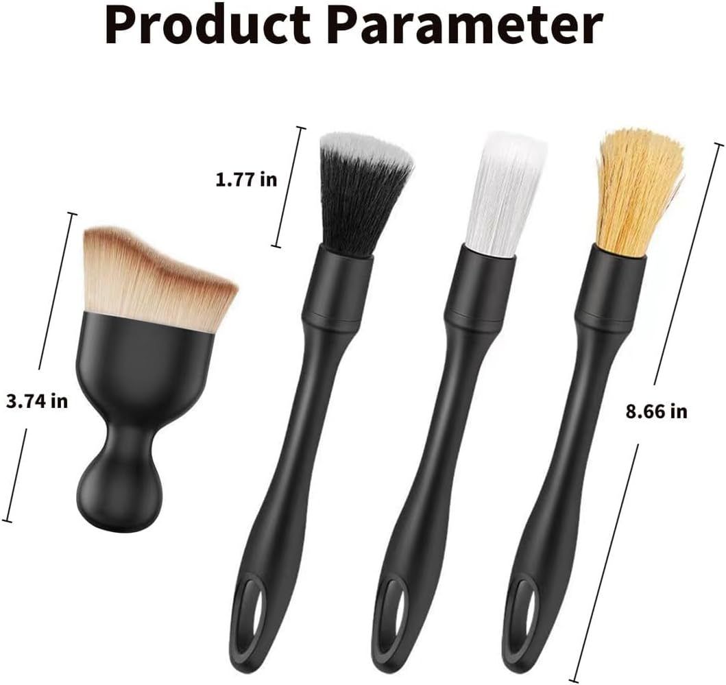 Car Detailing Bristle Brush - Durable Cleaning Brush for Interior Dust Removal, Dashboard, Air Vents and Vehicle Care