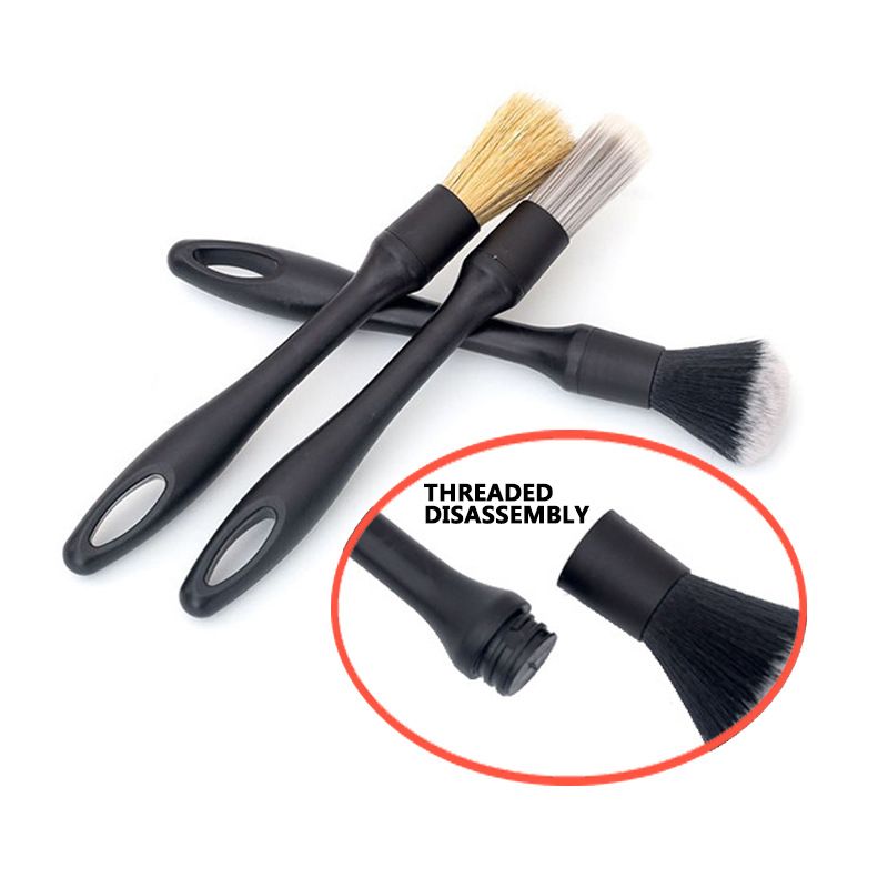 Car Detailing Pointed Bristle Brush - Precision Cleaning Brush for Interior Gaps, Air Vents, Dashboard and Vehicle Care