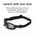 Black Tactical Protection Goggles with Storage Box and Elastic Straps (Polarized 4-Lens Set) - Windproof, Dustproof, UV Protection for Cycling, Tactical shooting and Outdoor Use