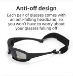 Dark Green Tactical Protection Goggles with Storage Box and Elastic Straps (Polarized 4-Lens Set) - Windproof, Dustproof, UV Protection for Cycling, Tactical shooting and Outdoor Use