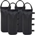 4 Pack Black Fillable Awnings Weight Bags (Empty) with Hook and Loop Straps for Marquee, Tent, Market Stall and Outdoor Shelter