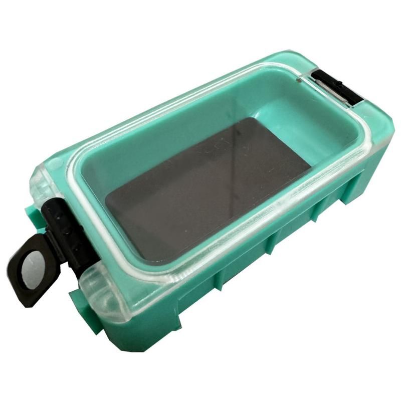 8 pack Green Magnetic Fishing Tackle Box - Modular Waterproof Storage Case for Hooks Lures Swivels - Stackable Portable Organizer with Glow Edges and Secure Latch for Anglers