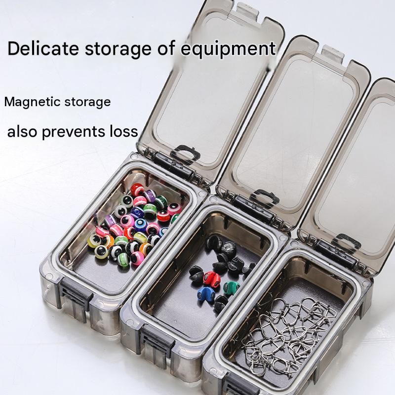 8 pack Green Magnetic Fishing Tackle Box - Modular Waterproof Storage Case for Hooks Lures Swivels - Stackable Portable Organizer with Glow Edges and Secure Latch for Anglers