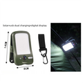 Solar Camping Lantern with Clip Green- 2000mAh USB and Solar Rechargeable, Waterproof Portable Tent Light with Digital Display for Outdoor Hiking Emergency