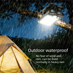 Solar Camping Lantern with Clip Green- 2000mAh USB and Solar Rechargeable, Waterproof Portable Tent Light with Digital Display for Outdoor Hiking Emergency