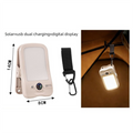 Solar Camping Lantern with Clip Beige- 2000mAh USB and Solar Rechargeable, Waterproof Portable Tent Light with Digital Display for Outdoor Hiking Emergency