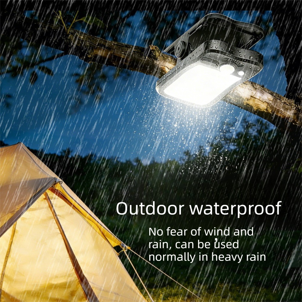 Solar Camping Lantern with Clip Beige- 2000mAh USB and Solar Rechargeable, Waterproof Portable Tent Light with Digital Display for Outdoor Hiking Emergency