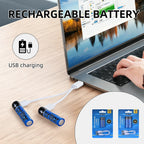 2 PCS AAA USB Rechargeable LI-ION Battery