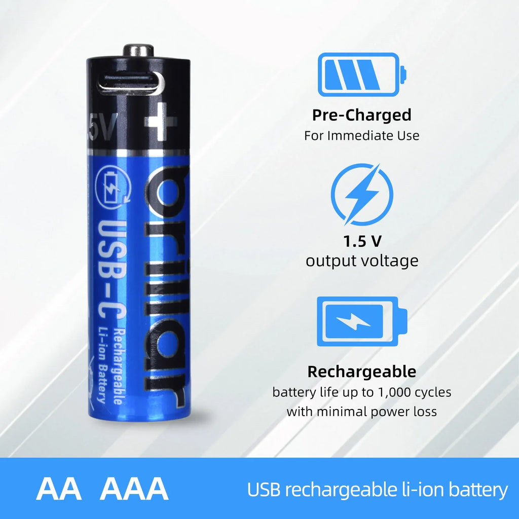 2 PCS AAA USB Rechargeable LI-ION Battery