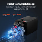 12 L Hydraulic Power Unit, Double Acting Dump Trailer Pump, 22 MPa Max Relief Pressure & 3.4 L/min Flow Rate, DC 12V Hydraulic Pump with Metal Reservoir for Dump Trailer Car Lifting