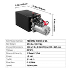 12 L Hydraulic Power Unit, Double Acting Dump Trailer Pump, 22 MPa Max Relief Pressure & 3.4 L/min Flow Rate, DC 12V Hydraulic Pump with Metal Reservoir for Dump Trailer Car Lifting