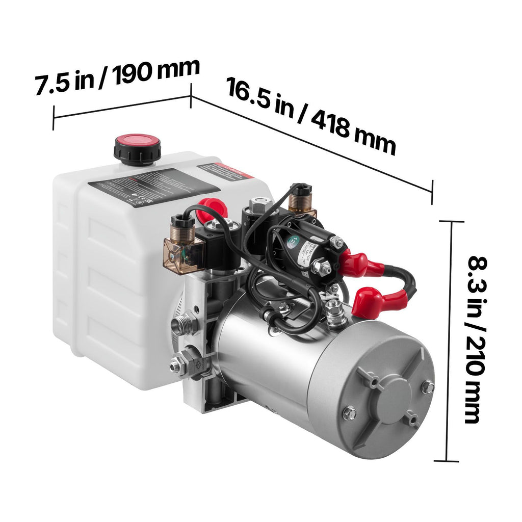 3 L Hydraulic Power Unit, Double Acting Dump Trailer Pump, 22 MPa Max Relief Pressure & 3.4 L/min Flow Rate, DC 12V Hydraulic Pump with Metal Reservoir for Dump Trailer Car Lifting