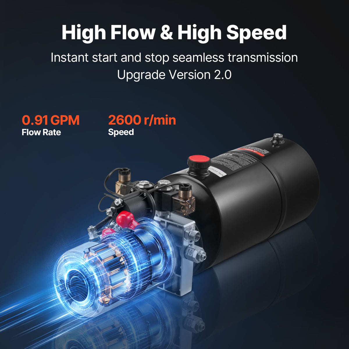 8 L Hydraulic Power Unit, Double Acting Dump Trailer Pump, 22 MPa Max Relief Pressure & 3.4 L/min Flow Rate, DC 12V Hydraulic Pump with Metal Reservoir for Dump Trailer Car Lifting
