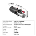 8 L Hydraulic Power Unit, Double Acting Dump Trailer Pump, 22 MPa Max Relief Pressure & 3.4 L/min Flow Rate, DC 12V Hydraulic Pump with Metal Reservoir for Dump Trailer Car Lifting