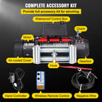 Electric Winch Recovery 12v 13500Lb / 6125Kg,Electric Truck Winch with Handle and Wireless Remote Control,13500Lb /6125Kg Electric Truck Winch with 92 ft Strong Steel Cable